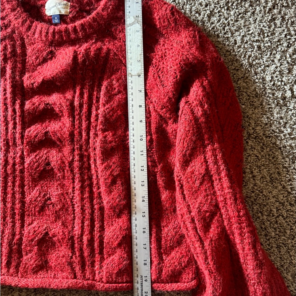 Universal Thread Red Cable Knit Sweater Women’s S… - image 4